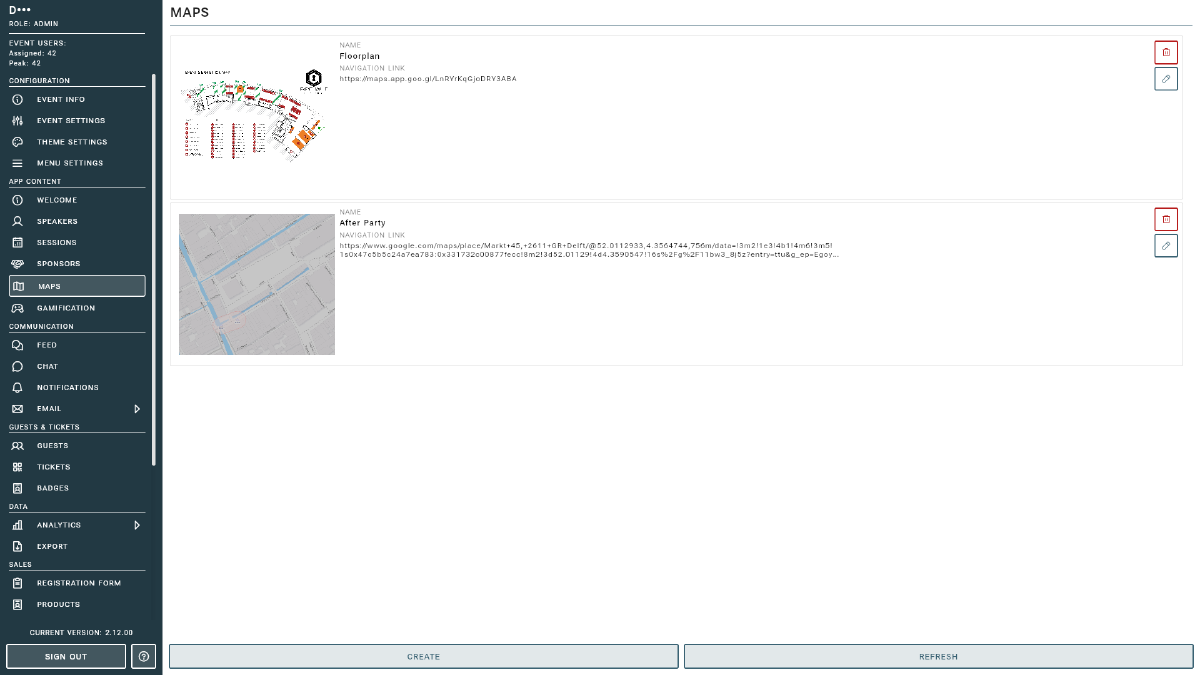 Maps Management Example