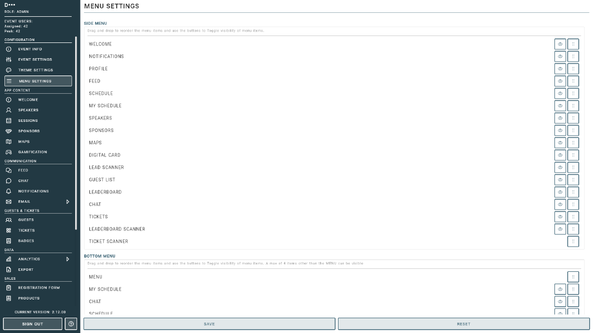 Customizable Navigation Menu Example