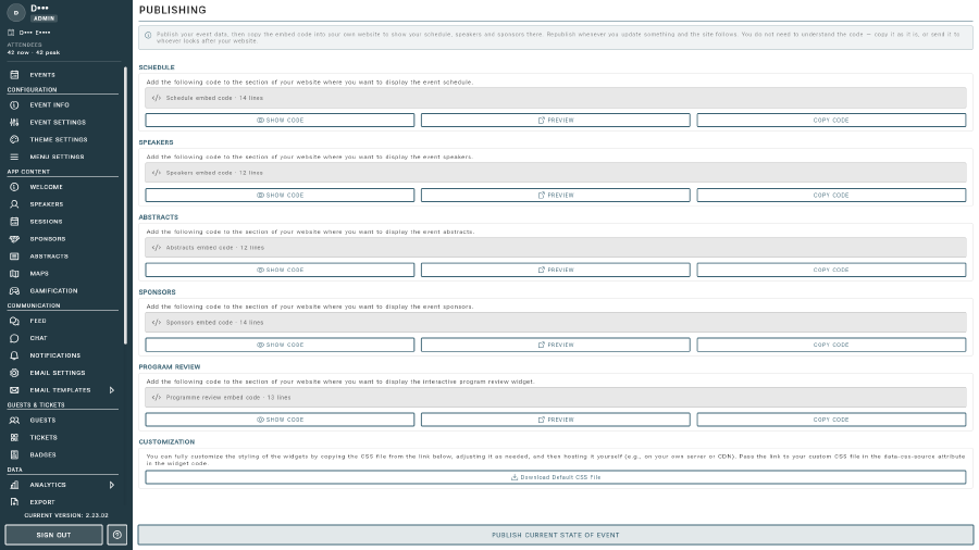 Lineup: Run Your Speakers, Plan Your Sessions, Publish the Result
