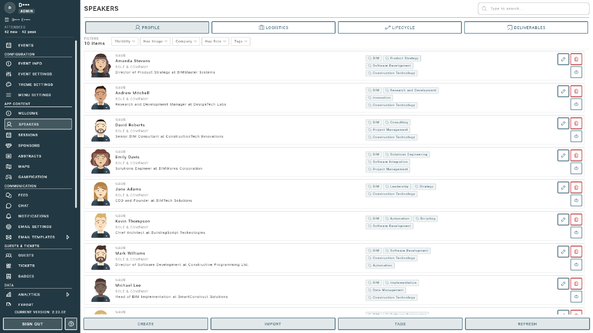 Speaker Profile Example