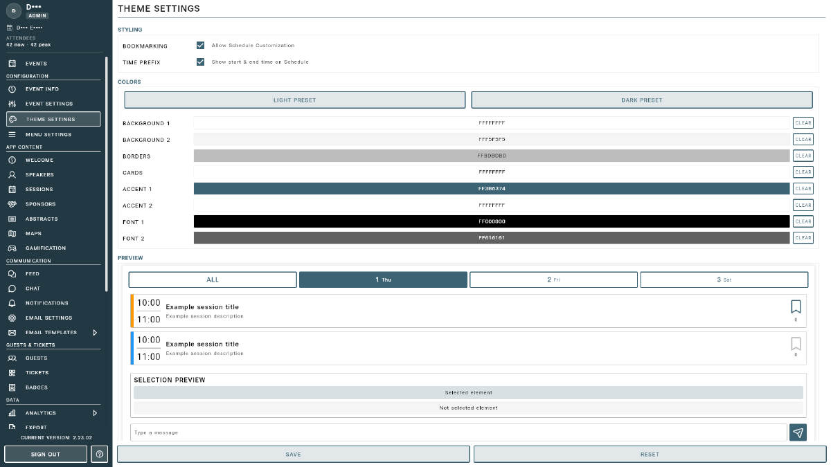 Customizable Theme Menu Example
