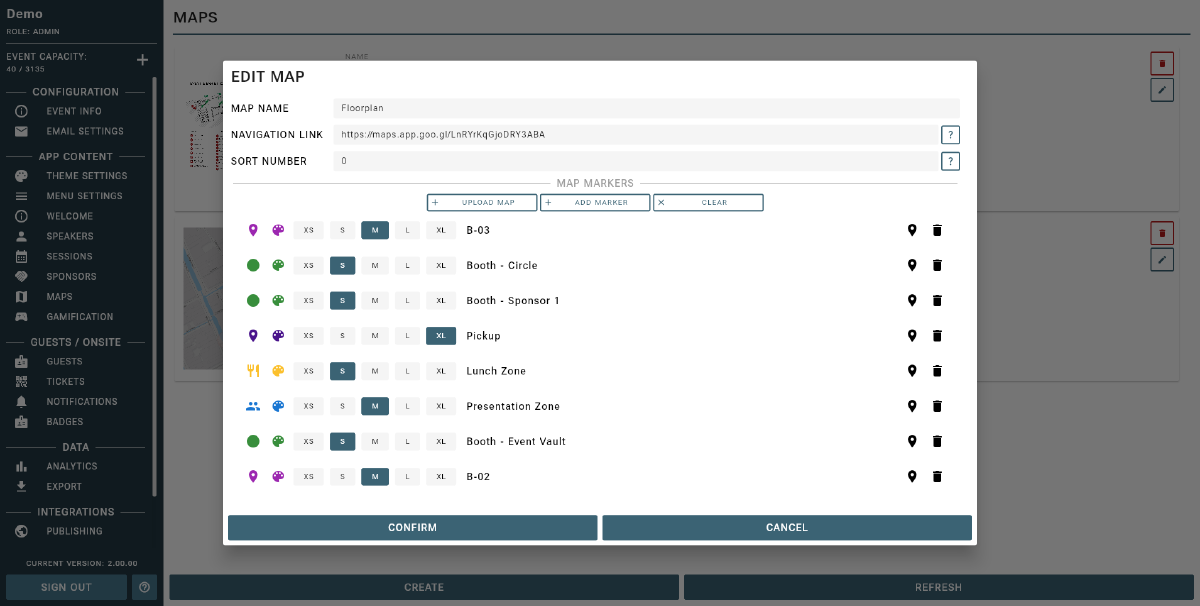 Maps Management Example
