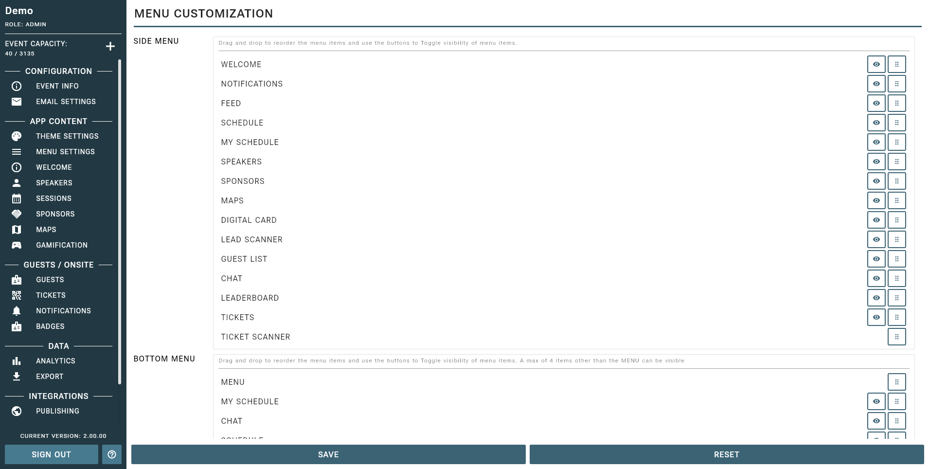 Customizable Navigation Menu Example