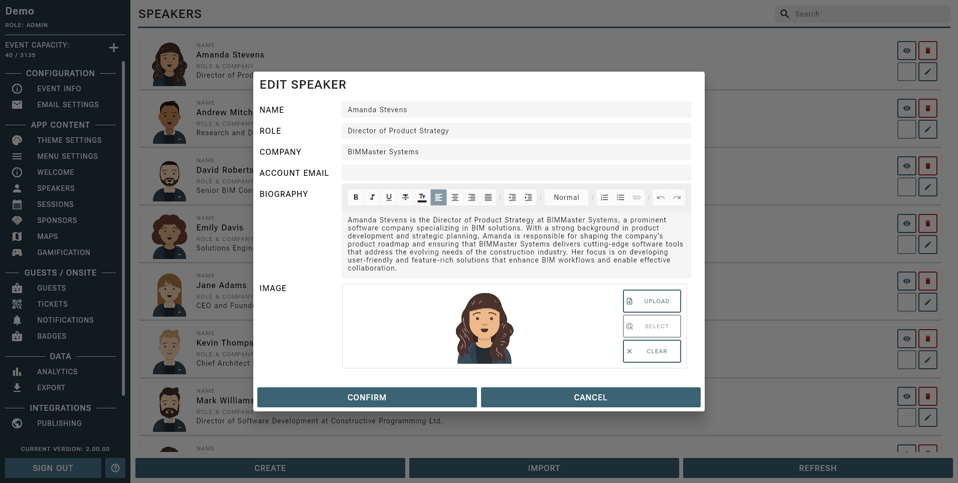 Speaker Profile Example
