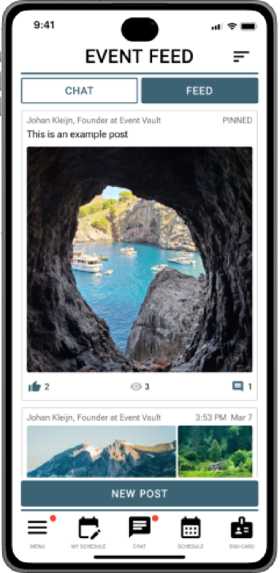 Social Feed, In-App Chat & Push Notifications